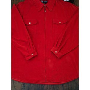 AVENUE B PLUS SIZE 22/24 Crushed Velvet Crimsom Red Full Zip Cardigan Womens